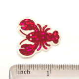 Red Lobster Mini Glitter Stickers Set, Sparkly Sealife Stickers for Summer Weddings, Clambakes and Beach Birthday Decor.