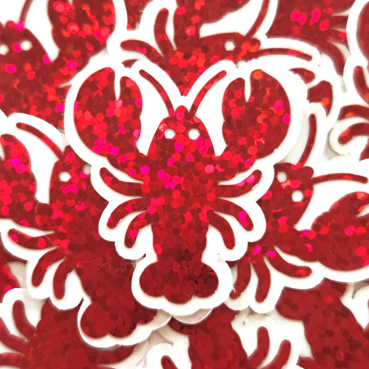 Red Lobster Mini Glitter Stickers Set, Sparkly Sealife Stickers for Summer Weddings, Clambakes and Beach Birthday Decor.
