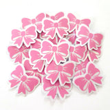 Pink Bow Stickers, Pastel Vinyl Bow Decal, clear outline