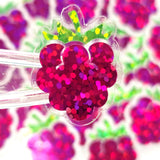 Mini Blackberry Stickers, Die Cut Glitter Vinyl Decals, Peel & Stick, choose amount