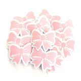 Pastel Lilac Purple Bow Stickers, Clear Sparkly Outline Vinyl Decals