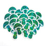 Tiny Green Mushroom Stickers, set of 12 die-cut sparkly toadstool decals for cottagecore scrapbooking, crafts, journals