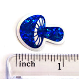 Tiny Blue Mushroom Stickers, set of 12 die-cut sparkly toadstool decals for cottagecore scrapbooking, crafts, journals