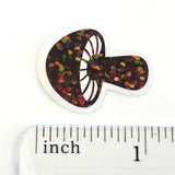 Mini Brown Mushroom Sticker Set, sparkly toadstool decals for cottagecore scrapbooking, crafts, journals