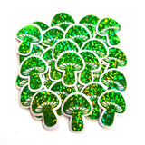 sparkly green muchroom stickers