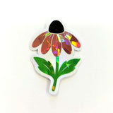 Pink Coneflowers Mini Sticker Set, Sparkly Summer Blooms, Garden Journal Scrapbook Embellishments