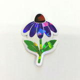 Purple Coneflowers Mini Sticker Set, Sparkly Summer Blooms, Garden Journal Scrapbook Embellishments