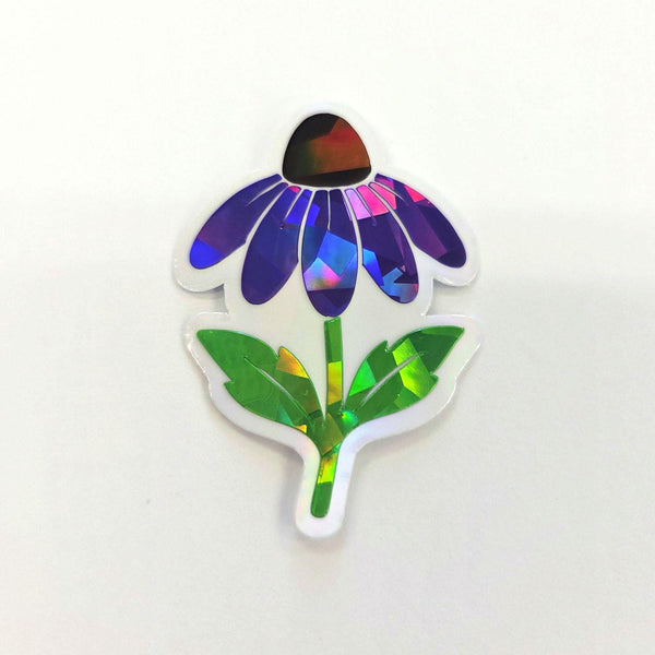 Purple Coneflowers Mini Sticker Set, Sparkly Summer Blooms, Garden Journal Scrapbook Embellishments