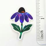Purple Coneflowers Mini Sticker Set, Sparkly Summer Blooms, Garden Journal Scrapbook Embellishments