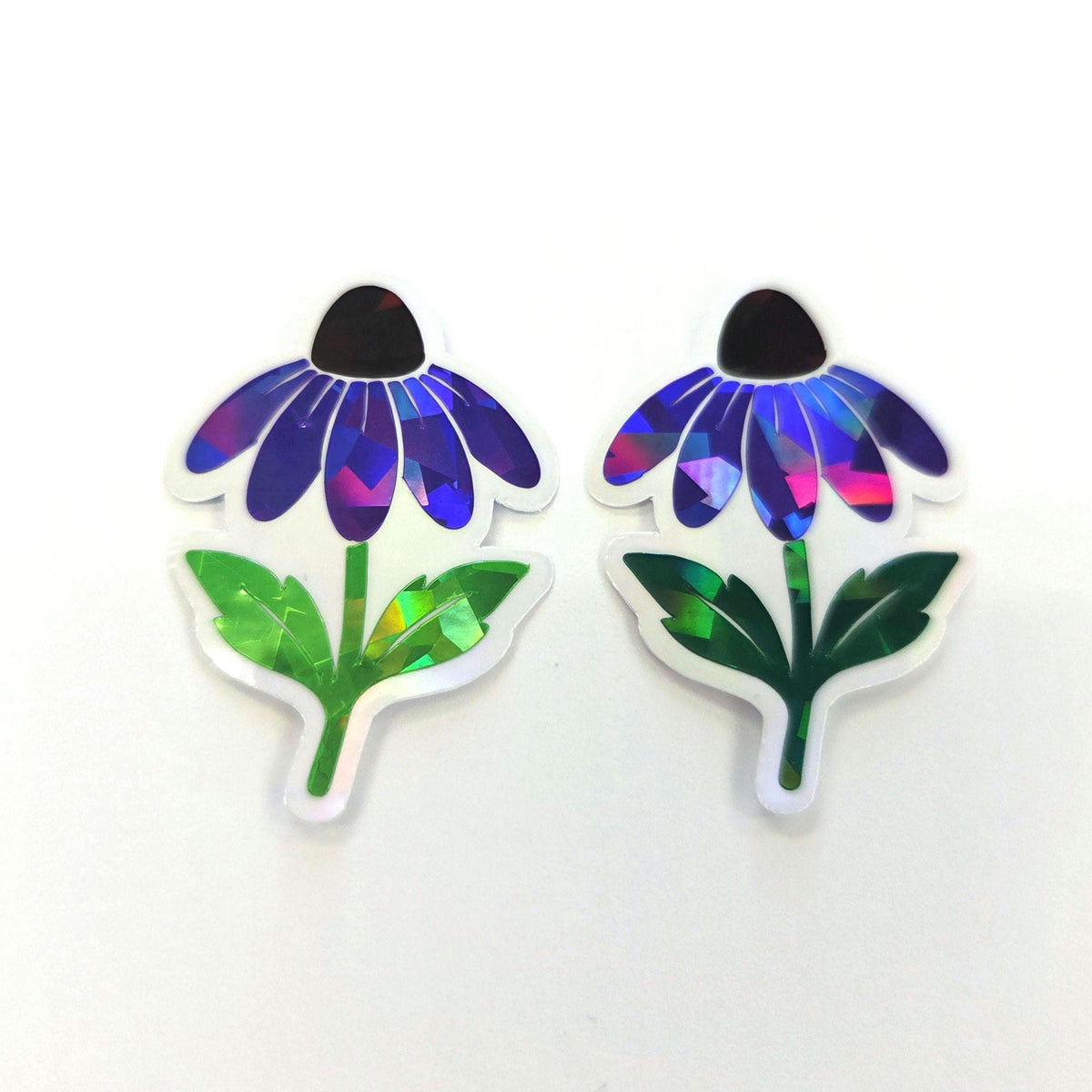 Purple Coneflowers Mini Sticker Set, Sparkly Summer Blooms, Garden Journal Scrapbook Embellishments