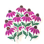 Hot Pink Coneflowers Mini Sticker Set, Sparkly Summer Blooms, Garden Journal Scrapbook Embellishments