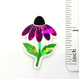 Hot Pink Coneflowers Mini Sticker Set, Sparkly Summer Blooms, Garden Journal Scrapbook Embellishments
