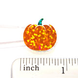 Orange Pumpkin Mini Stickers Set, sparkly fall vegetable stickers for planners, journals and Halloween scrapbook pages.