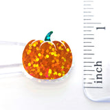 Orange Pumpkin Mini Stickers Set, sparkly fall vegetable stickers for planners, journals and Halloween scrapbook pages.