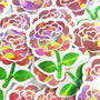 Pink Roses Flower Sticker Set, small sparkly summer blooms for journals, garden planners, envelopes, scrapbook pages and crafts.