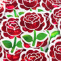 Red Roses Flower Sticker Set, small sparkly summer blooms for journals, garden planners, envelopes, scrapbook pages and crafts.