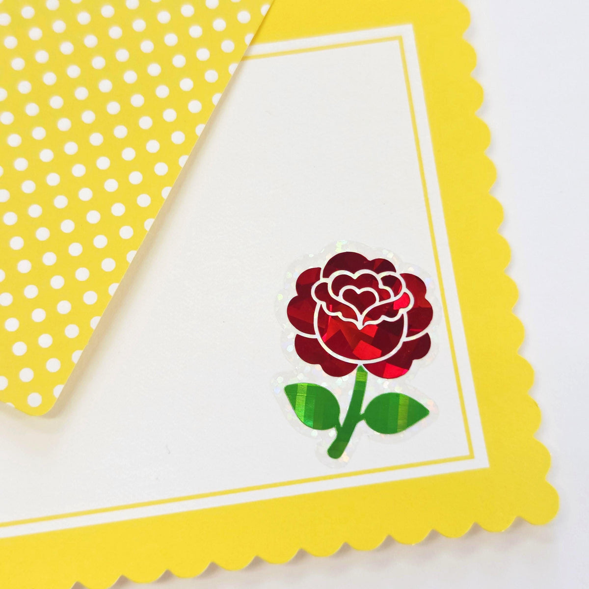 Red Roses Flower Sticker Set, small sparkly summer blooms for journals, garden planners, envelopes, scrapbook pages and crafts.