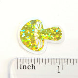 Yellow Mushrooms Mini Sticker Set, sparkly toadstools for cottagecore journals and crafts