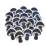 Black Mushrooms Mini Sticker Set, sparkly toadstools for cottagecore scrapbooking, crafts, journals