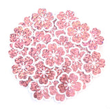 Sakura Blossom Flowers Die Cut Stickers Set, Sparkly Pink Cherry Blooms