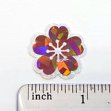 Sakura Blossom Flowers Die Cut Stickers Set, Sparkly Pink Cherry Blooms