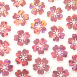 Sakura Blossom Flowers Die Cut Stickers Set, Sparkly Pink Cherry Blooms
