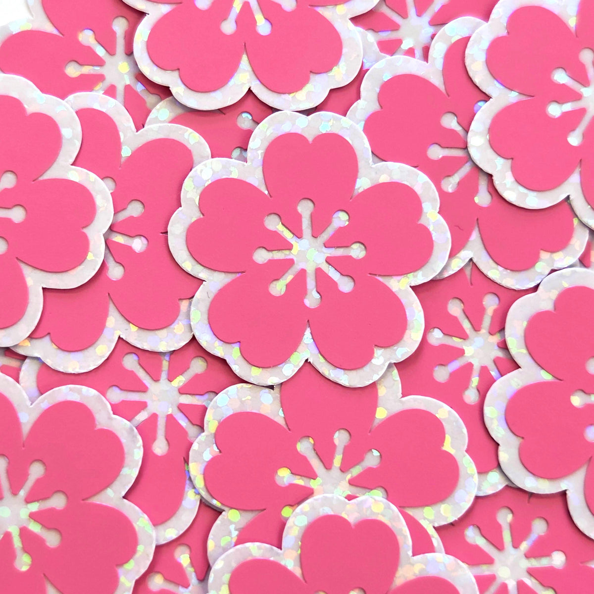 Light Pink Cherry Blossoms Die-Cut Stickers, choose amount
