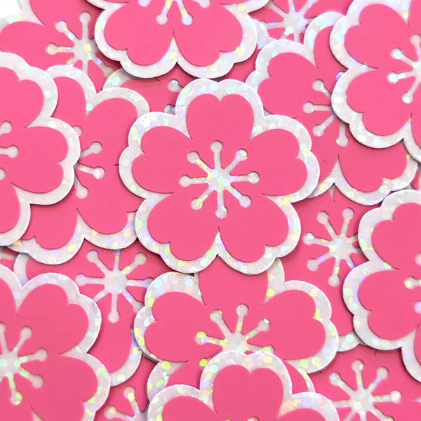 Light Pink Cherry Blossoms Die-Cut Stickers, choose amount
