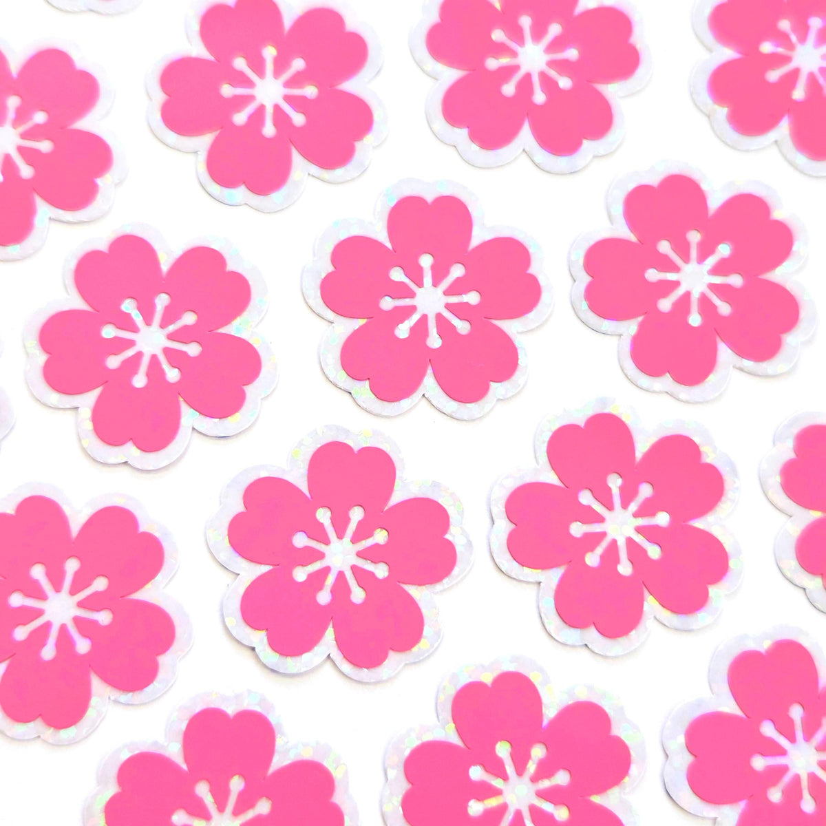 Hot Pink Sakura Cherry Blossoms Sticker Set