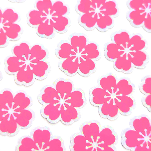 Hot Pink Sakura Cherry Blossoms Sticker Set