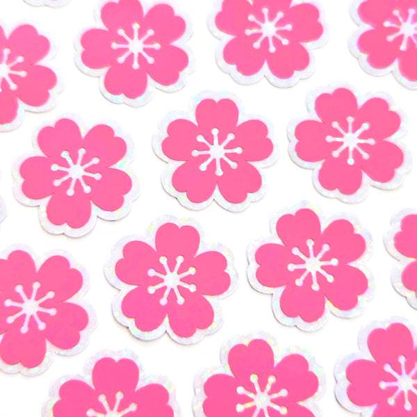 Hot Pink Sakura Cherry Blossoms Sticker Set