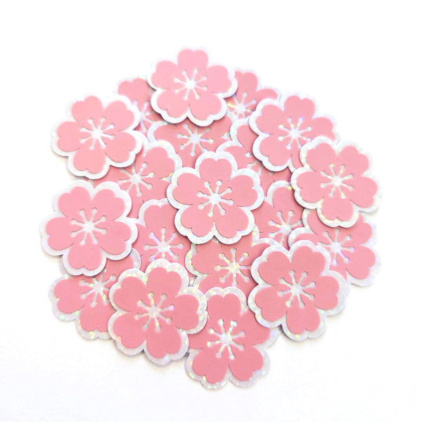 Hot Pink Sakura Cherry Blossoms Sticker Set