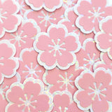Light Pink Cherry Blossoms Die-Cut Stickers, choose amount