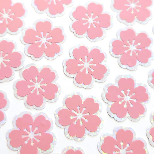 Hot Pink Sakura Cherry Blossoms Sticker Set
