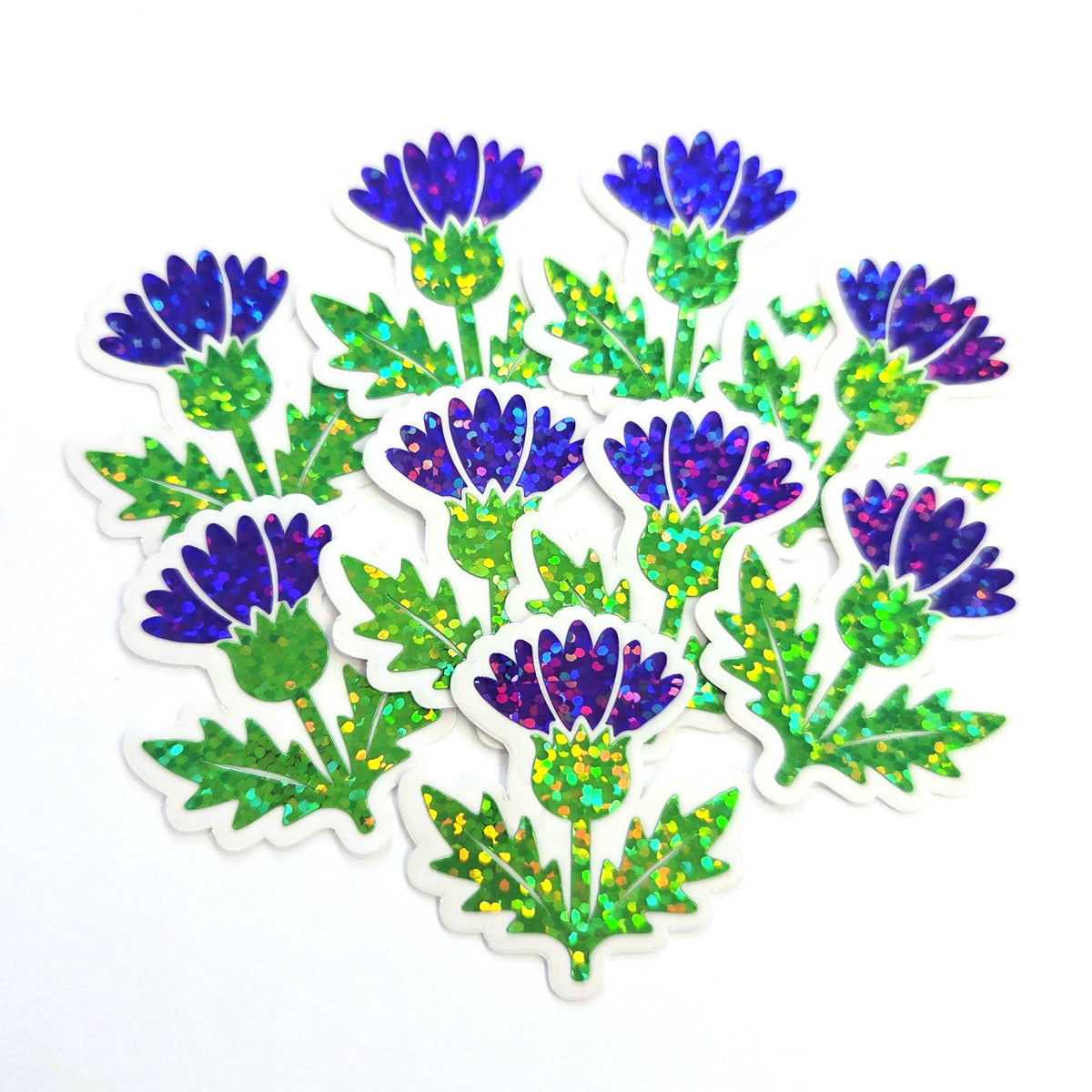 Thistle Sticker Set, purple flower of Scotland, stickers for envelopes, travel journals and scrapbook pages.