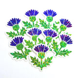 Thistle Sticker Set, purple flower of Scotland, stickers for envelopes, travel journals and scrapbook pages.