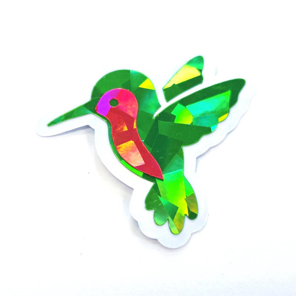 Green Hummingbirds Mini Sticker Set, Sparkly Vinyl Birds for Crafts, Planners, Journals