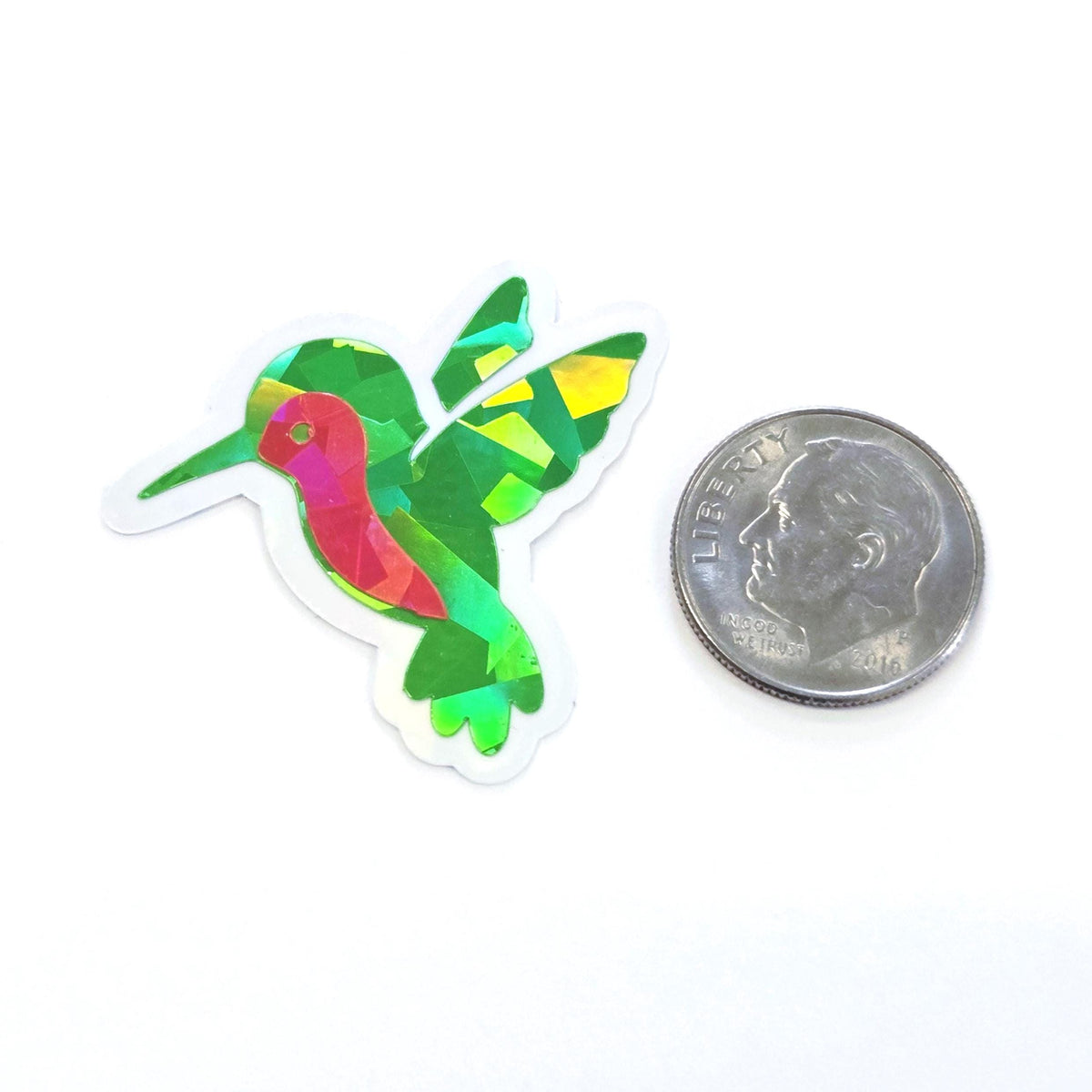 Green Hummingbirds Mini Sticker Set, Sparkly Vinyl Birds for Crafts, Planners, Journals
