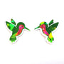 Green Hummingbirds Mini Sticker Set, Sparkly Vinyl Birds for Crafts, Planners, Journals