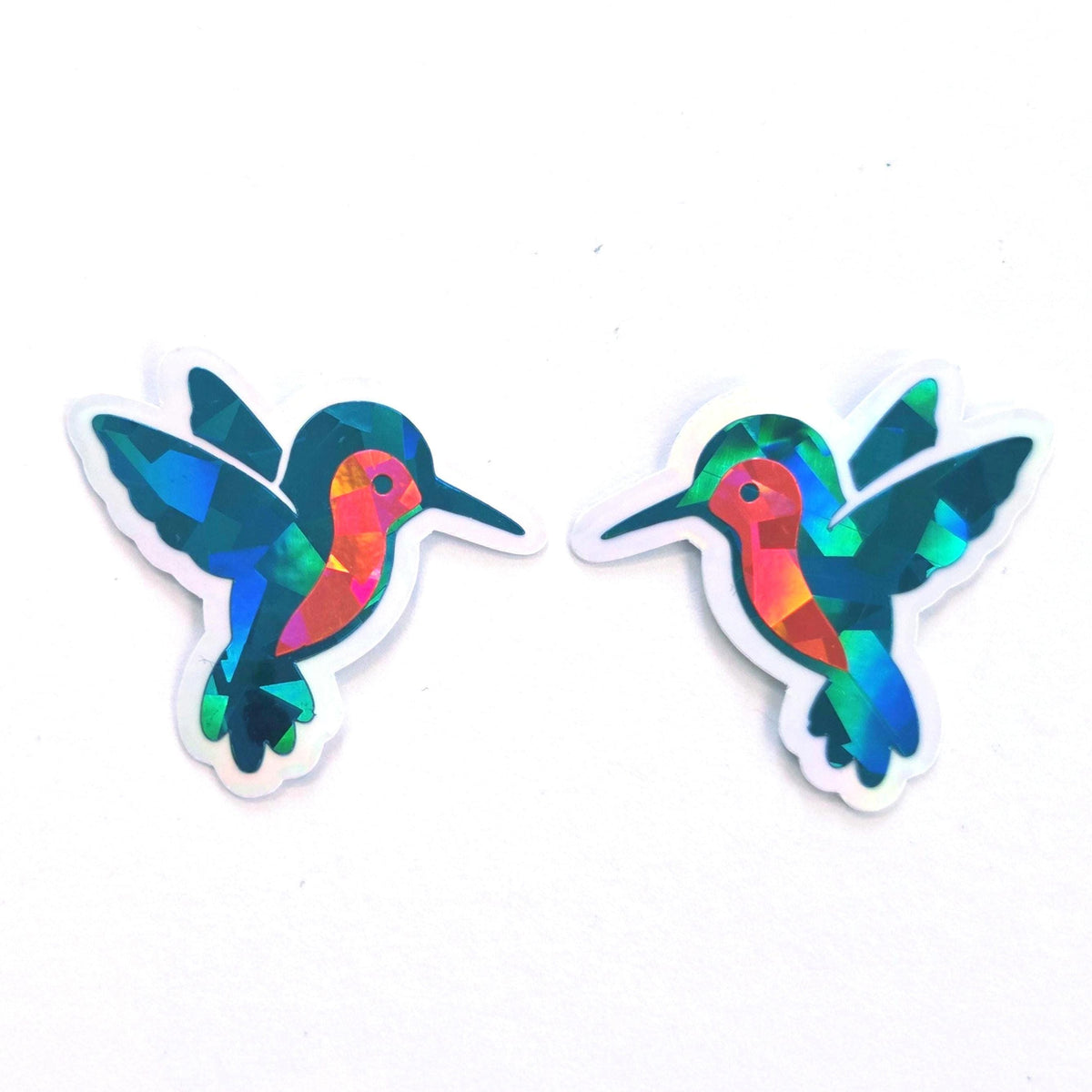 Turquoise Hummingbirds Mini Sticker Set, Sparkly Vinyl Birds for Crafts, Planners, Journals