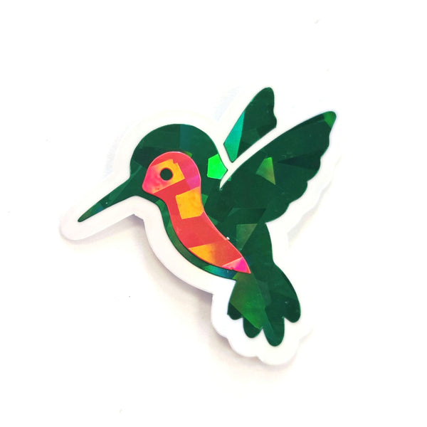 Dark Green Hummingbirds Mini Sticker Set, Sparkly Vinyl Birds for Crafts, Planners, Journals