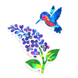 Blue Hummingbirds Mini Sticker Set, Sparkly Vinyl Birds for Crafts, Planners, Journals