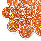 Pink Fruit Slice Mini Stickers, Small Sparkly Stickers for Crafts, Food Journals and Planners.