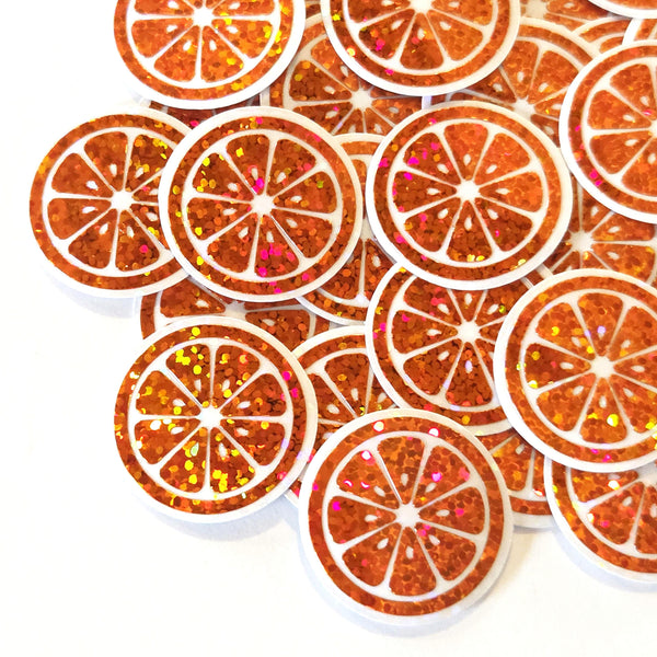 Pink Fruit Slice Mini Stickers, Small Sparkly Stickers for Crafts, Food Journals and Planners.