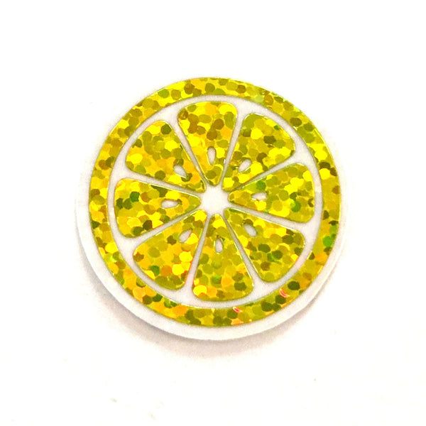 Lemon Slice Mini Stickers, Small Sparkly Citrus Fruit Stickers for Crafts, Food Journals and Planners.