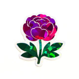 Pink Peony Flower Sticker Set, small sparkly summer blooms for journals, garden planners, wedding envelopes, scrapbook pages and crafts.