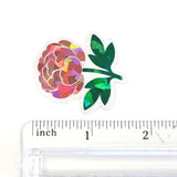 Pink Peony Flower Sticker Set, small sparkly summer blooms for journals, garden planners, wedding envelopes, scrapbook pages and crafts.