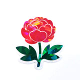 Pink Peony Flower Sticker Set, small sparkly summer blooms for journals, garden planners, wedding envelopes, scrapbook pages and crafts.