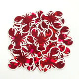 Lobster Mini Stickers Set, Sparkly Sealife Stickers for Summer Weddings, Clambakes and Beach Birthday Decor.