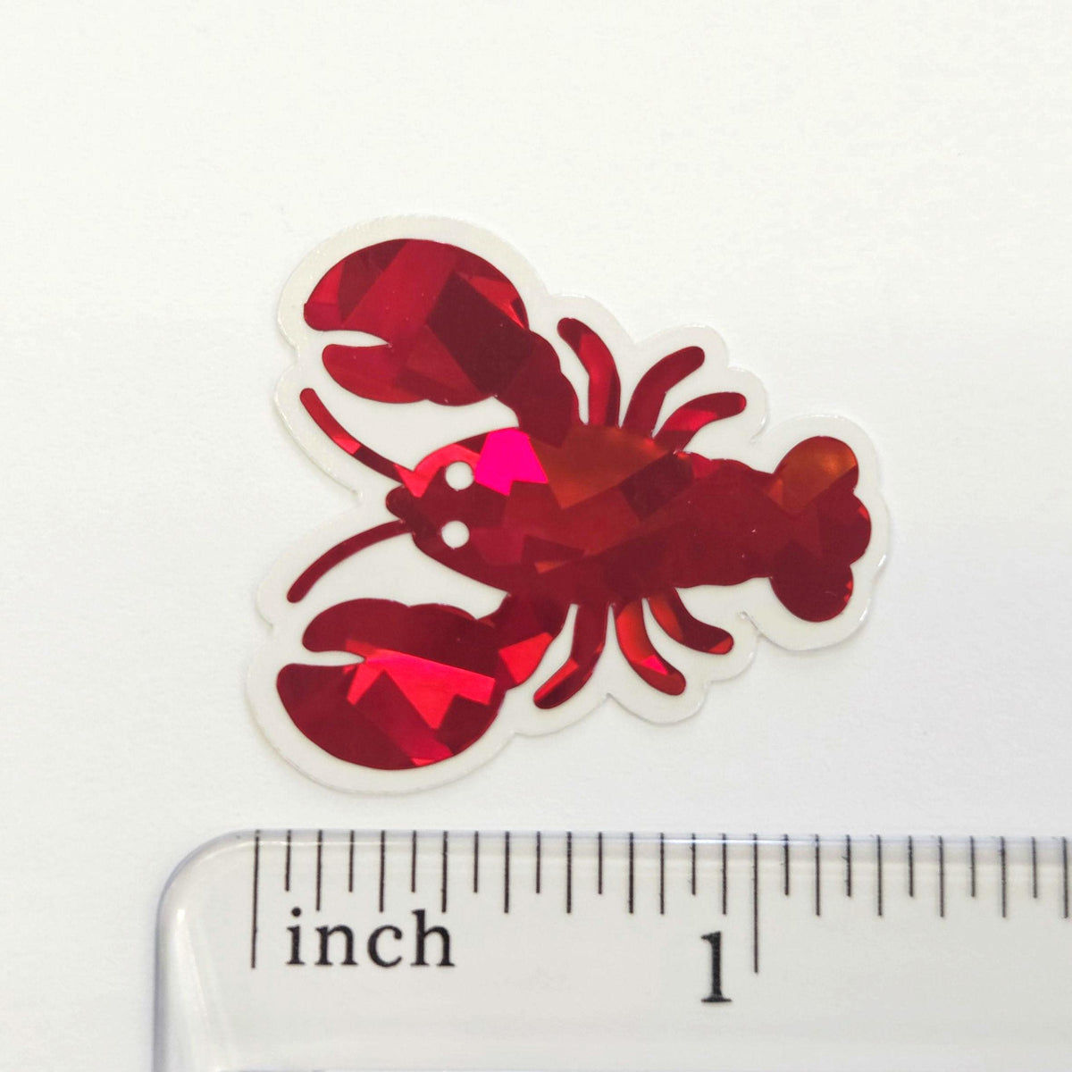 Lobster Mini Stickers Set, Sparkly Sealife Stickers for Summer Weddings, Clambakes and Beach Birthday Decor.